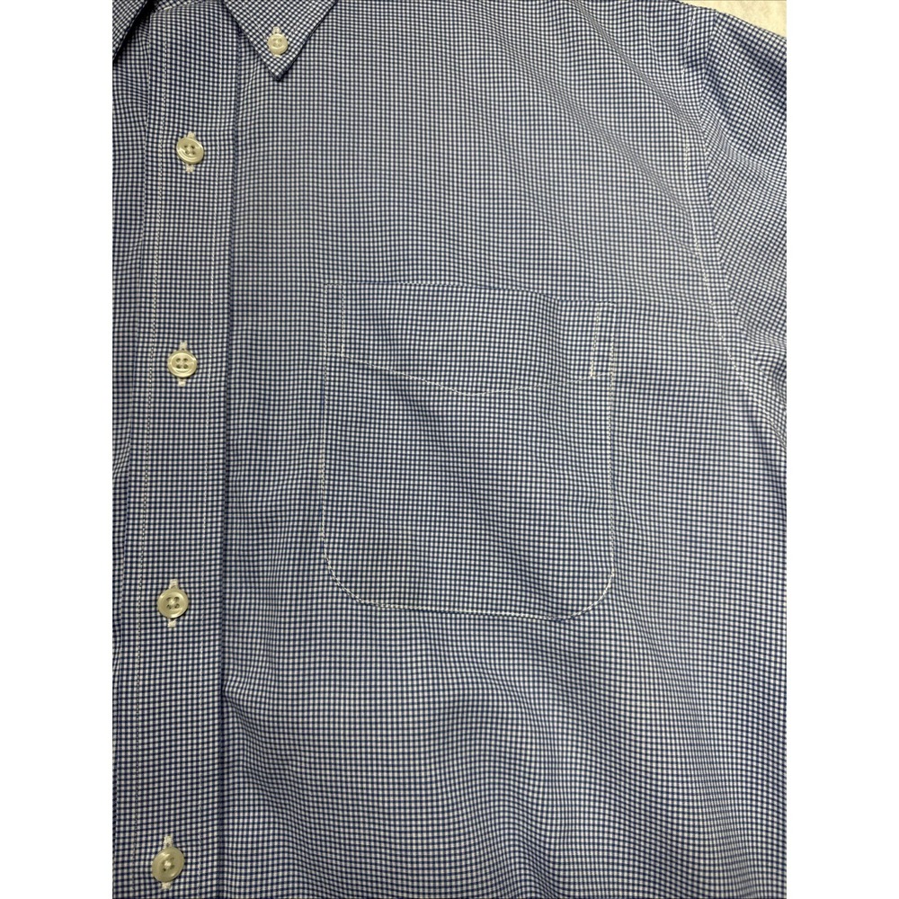Lauren Ralph Lauren Mens 16 34/35 Classic Fit Blue Gingham Non Iron Dress Shirt - Picture 12 of 16